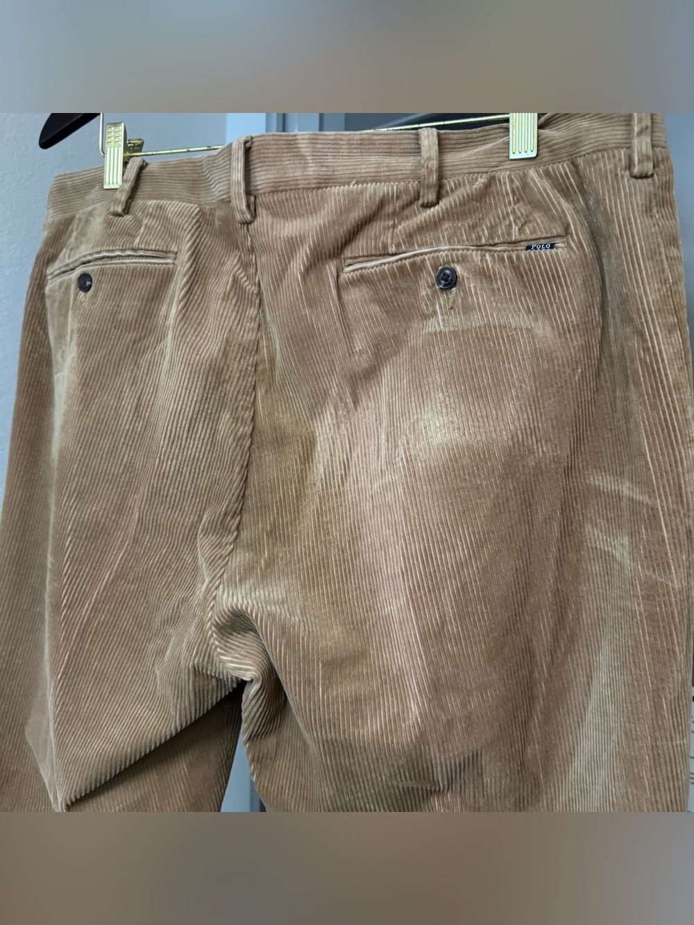 Polo Ralph Lauren Corduroy Pants Mens Size 38x30 Brown Classic Fit Straight Leg